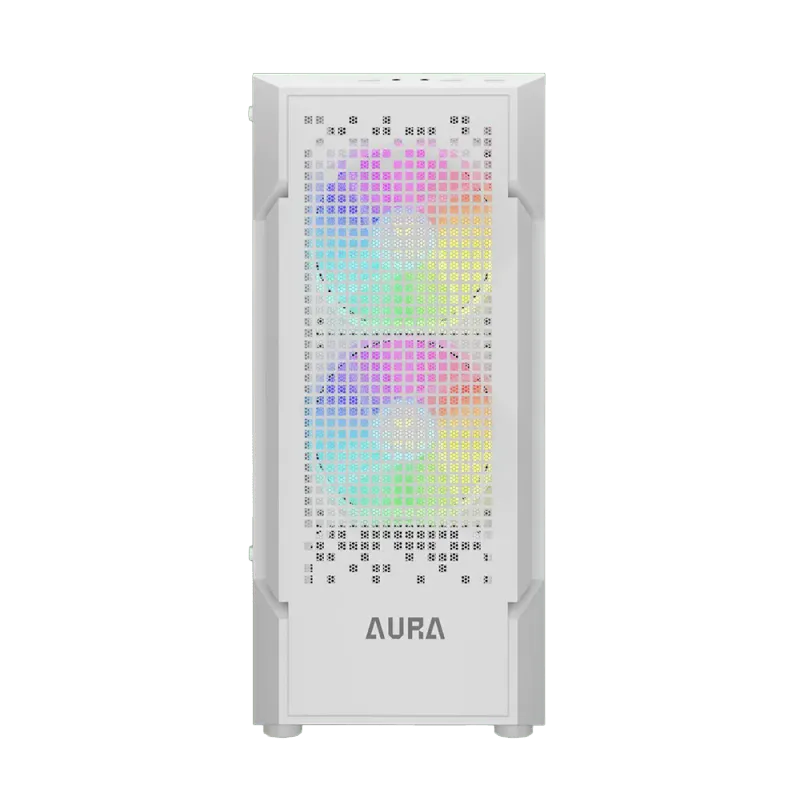 White Mid Tower Gaming Case with ARGB Fans & Tempered Glass  GC7