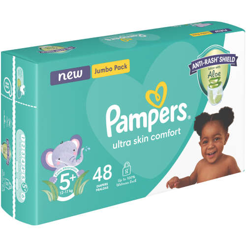Pampers Baby Dry Nappies Jumbo Pack Size 5+ 48's
