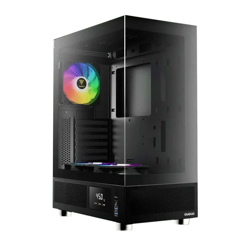 GAMDIAS ATLAS E1 Gaming PC Case - Sleek Black Design