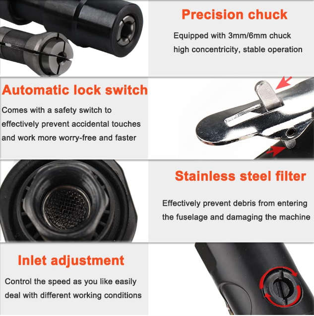 Extended Shaft Air Die Grinder