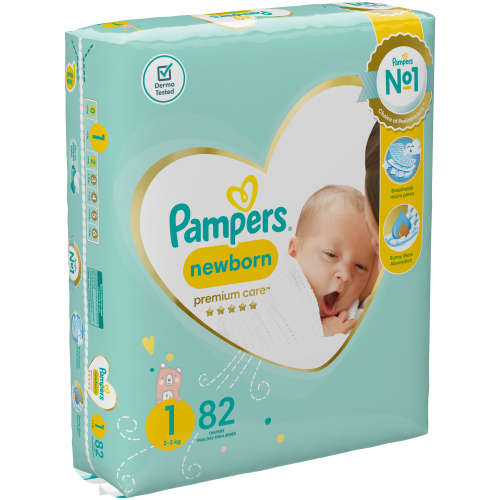 Pampers Premium Care Nappies Size 1 82's