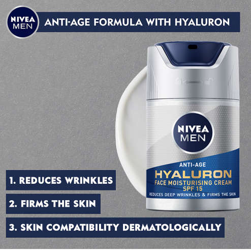 Nivea Men Anti-Age Hyaluron Face Moisturising Cream SPF 15 50ml
