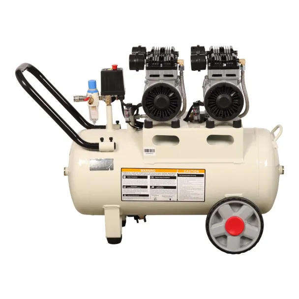 MAC AFRIC 50 Litre 2x 1.5HP 230V Dual-Motor Oil Free Silent Air Compressor