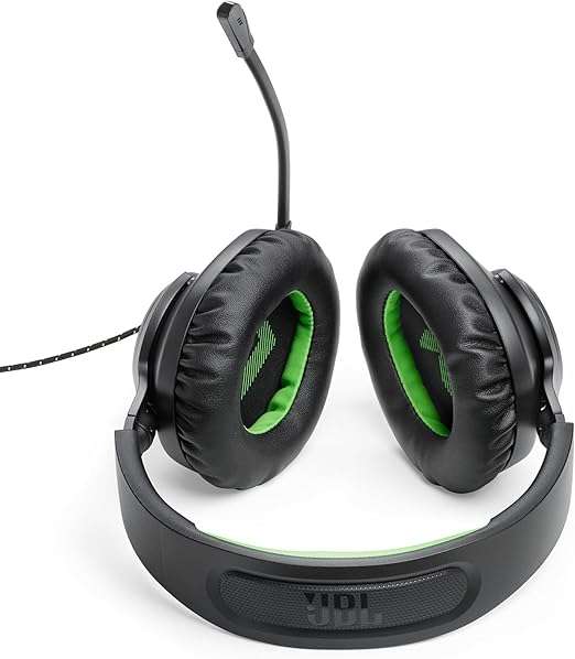 JBL Quantum 100X Console Wired Gaming Headset, Black/Green
