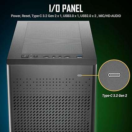 Antec NX500M Micro-ATX Mid Tower Gaming Chassis - Black