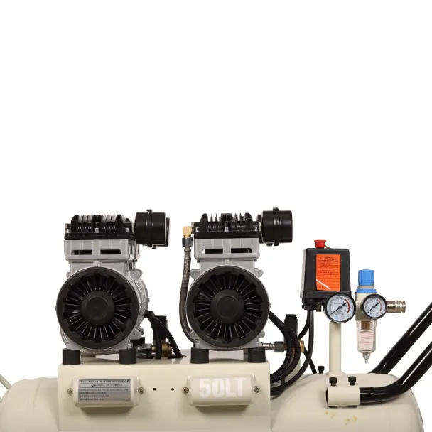 MAC AFRIC 50 Litre 2x 1.5HP 230V Dual-Motor Oil Free Silent Air Compressor