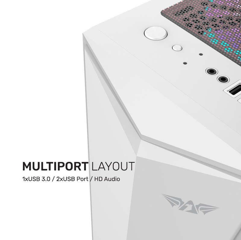 Armaggeddon Tritron 1 Dual Chamber ATX Gaming Case - White