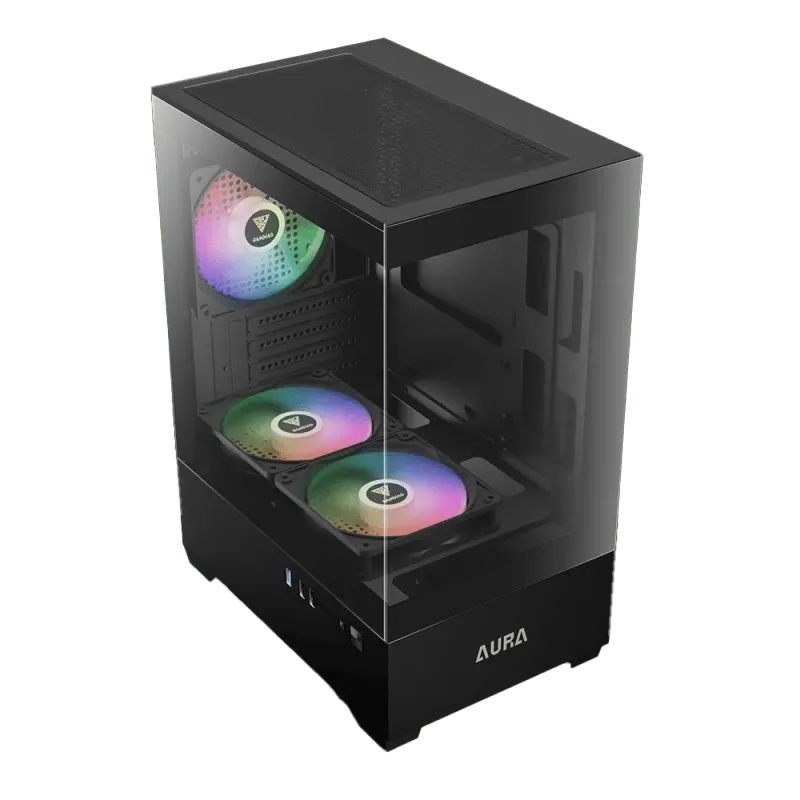 ATX Mid Tower Gaming Case with ARGB Fans & Tempered Glass