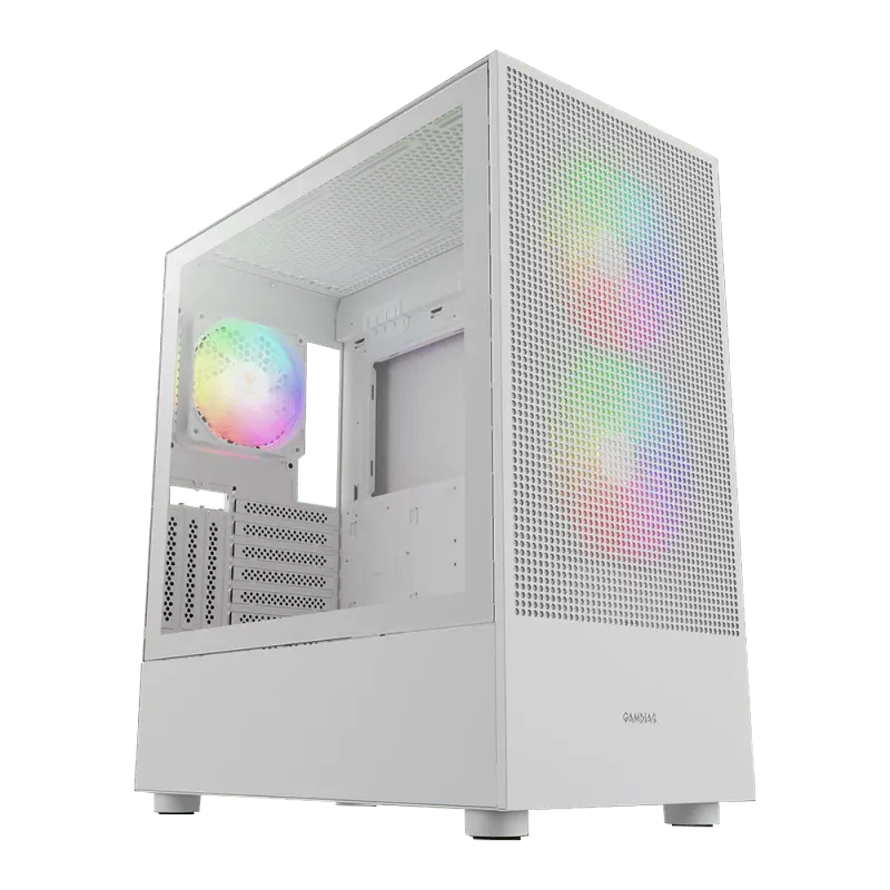 Gamdias TALOS M3 MESH White Gaming Case - Superior Cooling & Aesthetics