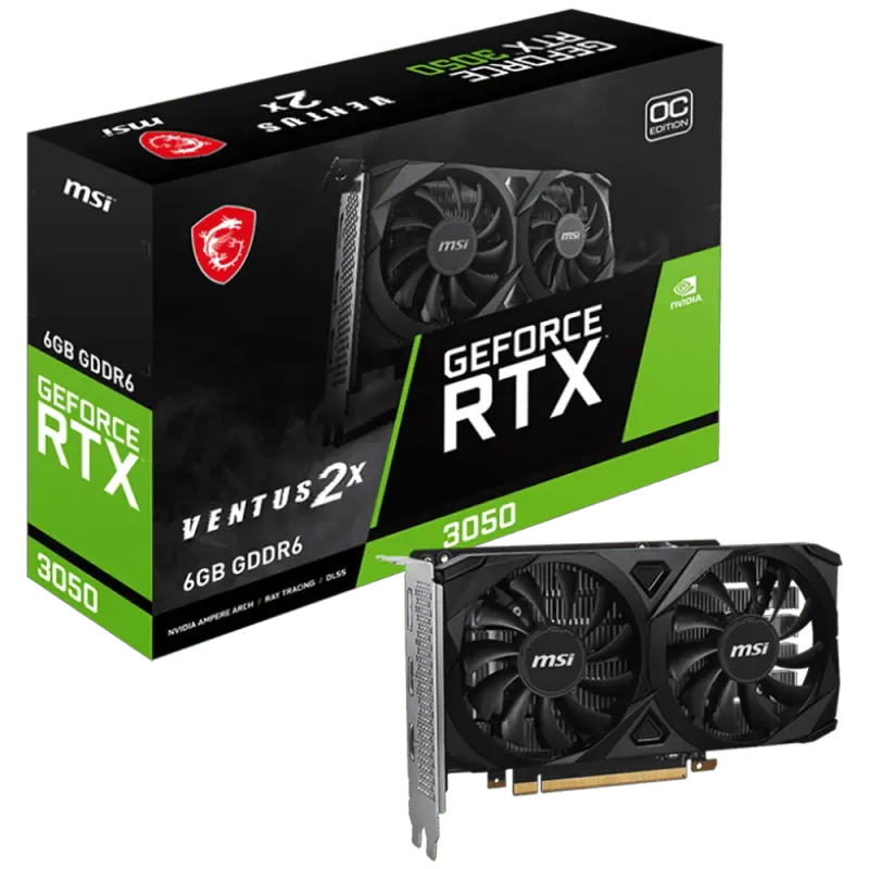 MSI GeForce RTX 3050 VENTUS 2X 6G OC Graphics Card