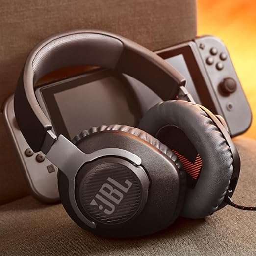 JBL Quantum 100 Wired Over-Ear Headphones with Detachable Microphone, Black