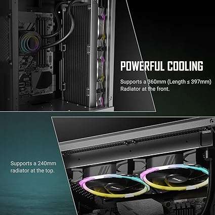 Antec NX500M Micro-ATX Mid Tower Gaming Chassis - Black
