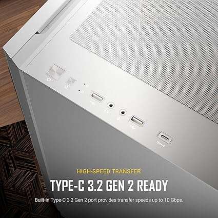 Antec CAA-P20C White ATX Mid-Tower Gaming Case, High Airflow Design