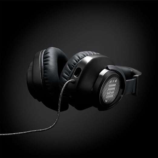 JBL Quantum 100 Wired Over-Ear Headphones with Detachable Microphone, Black