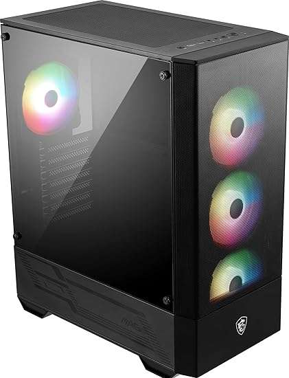 MSI MAG Forge 112R ATX Mid Tower Gaming Chassis with ARGB Fans - Black