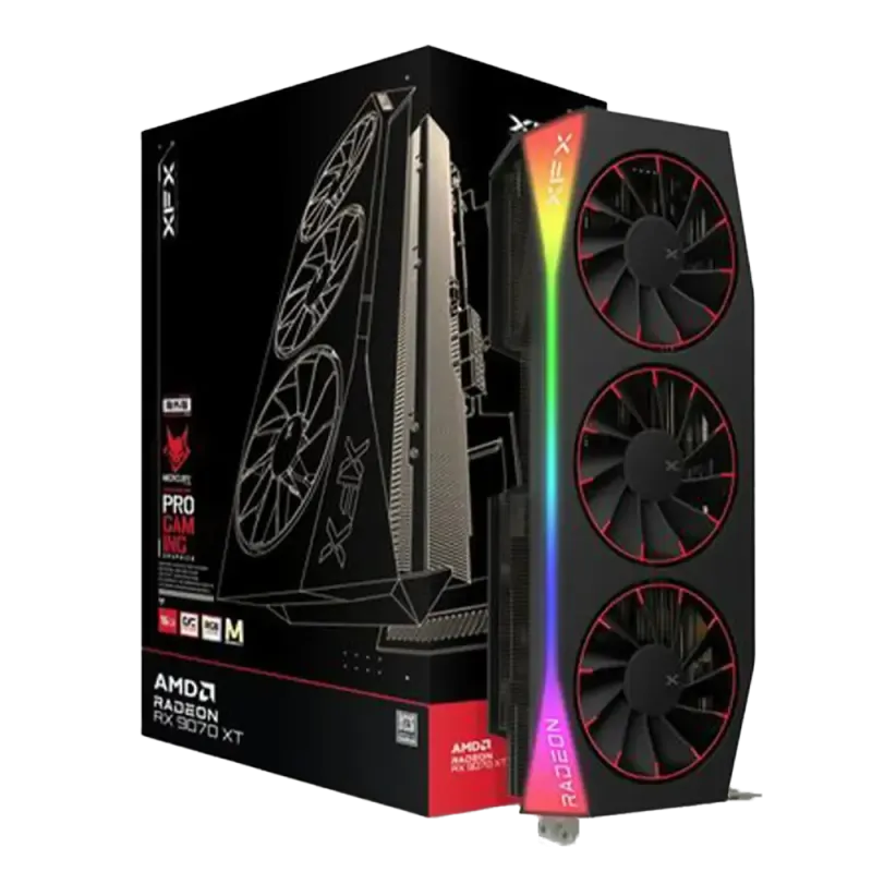 XFX Mercury AMD Radeon RX 9070 XT OC Magnetic Air Edition Graphics Card