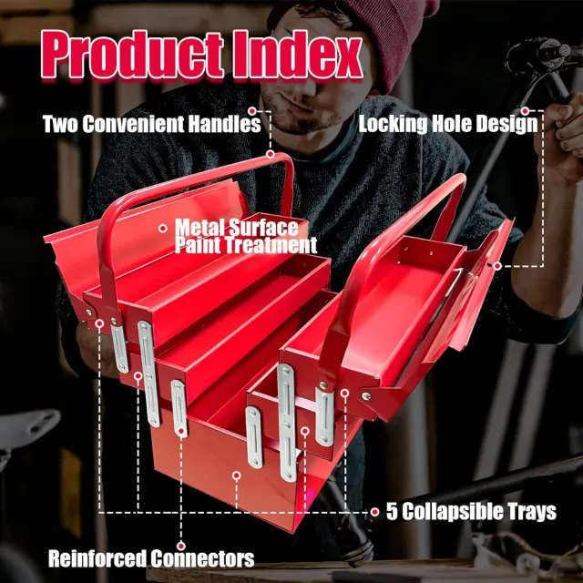 5-Tray 425 mm Steel Tool Box