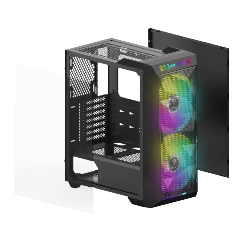 Mid Tower Gaming Case with Dual 200mm ARGB Fans & Tempered Glass  APOLLO M1