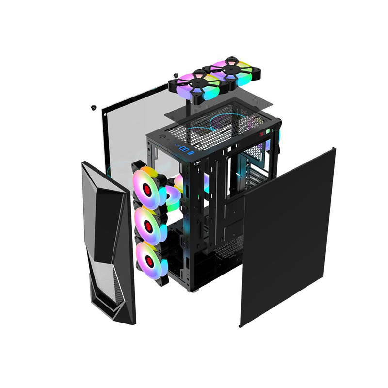 Armaggeddon Tritron 1 ATX Gaming Case with 3xARGB Fans - Black