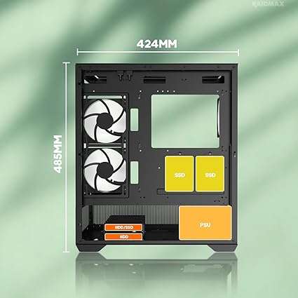 Raidmax 801 Air Chrome Micro-ATX Mini-ITX ARGB Gaming Mid-Tower Case, Black