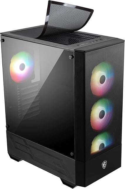 MSI MAG Forge 112R ATX Mid Tower Gaming Chassis with ARGB Fans - Black