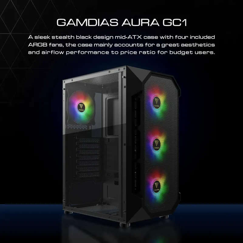 Gamdias AURA GC1 RGB Gaming Case