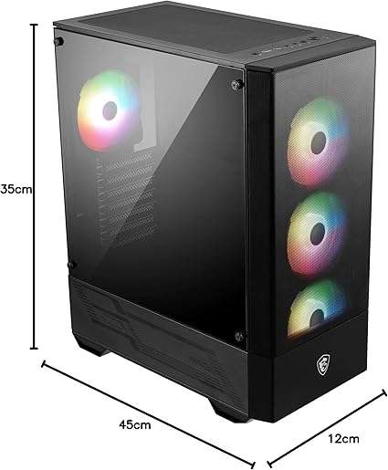 MSI MAG Forge 112R ATX Mid Tower Gaming Chassis with ARGB Fans - Black