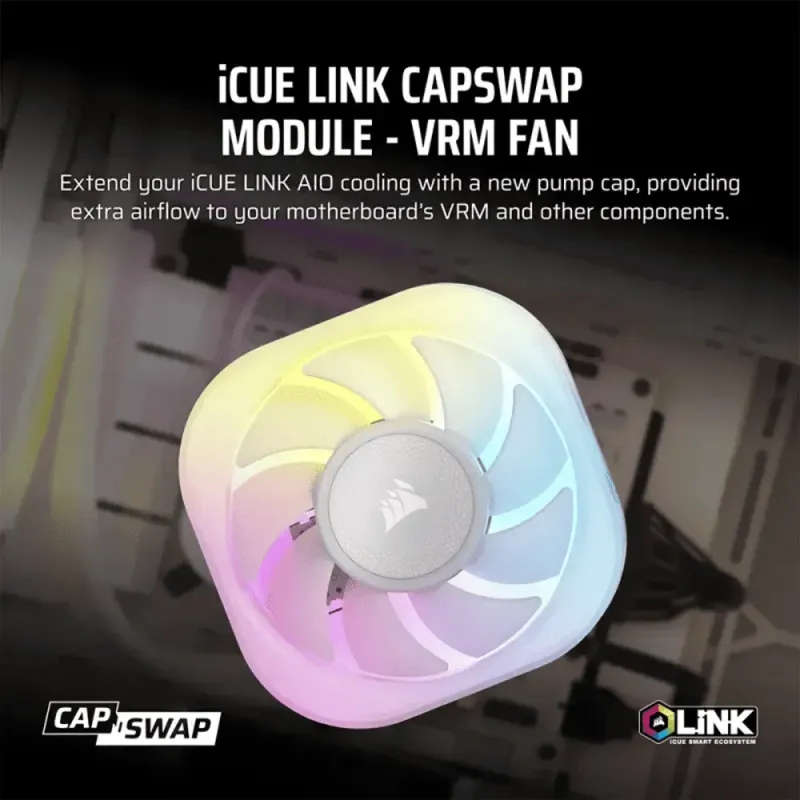 Corsair iCUE LINK CapSwap Module  VRM Fan  White