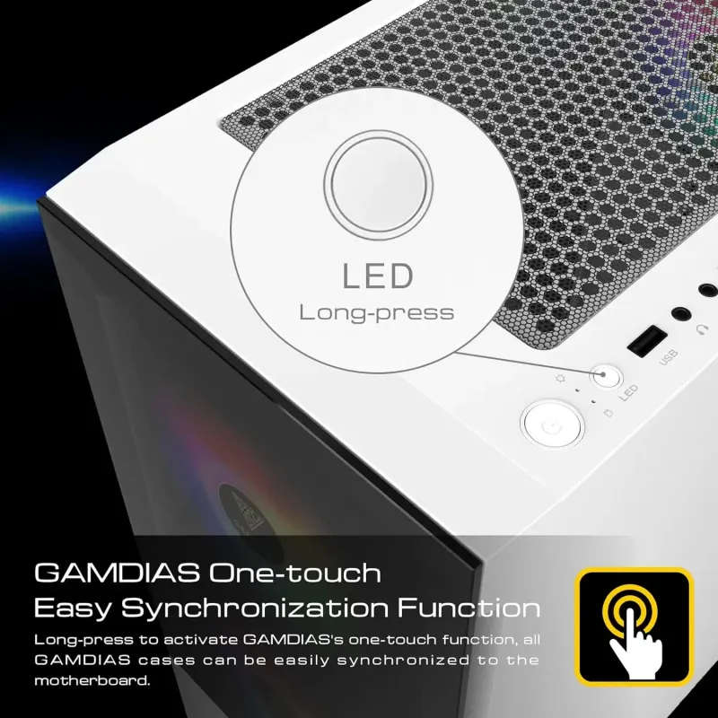 Premium White Compact Mid-Tower Gaming Case with ARGB Fans  TALOS E3