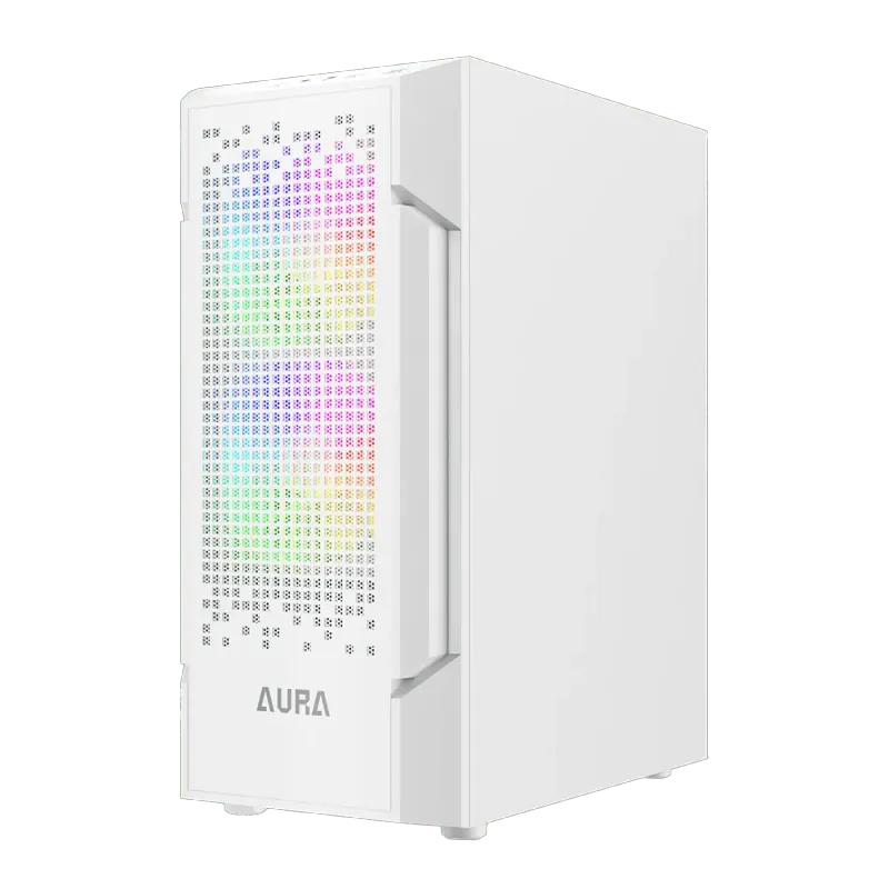 White Mid Tower Gaming Case with ARGB Fans & Tempered Glass  GC7