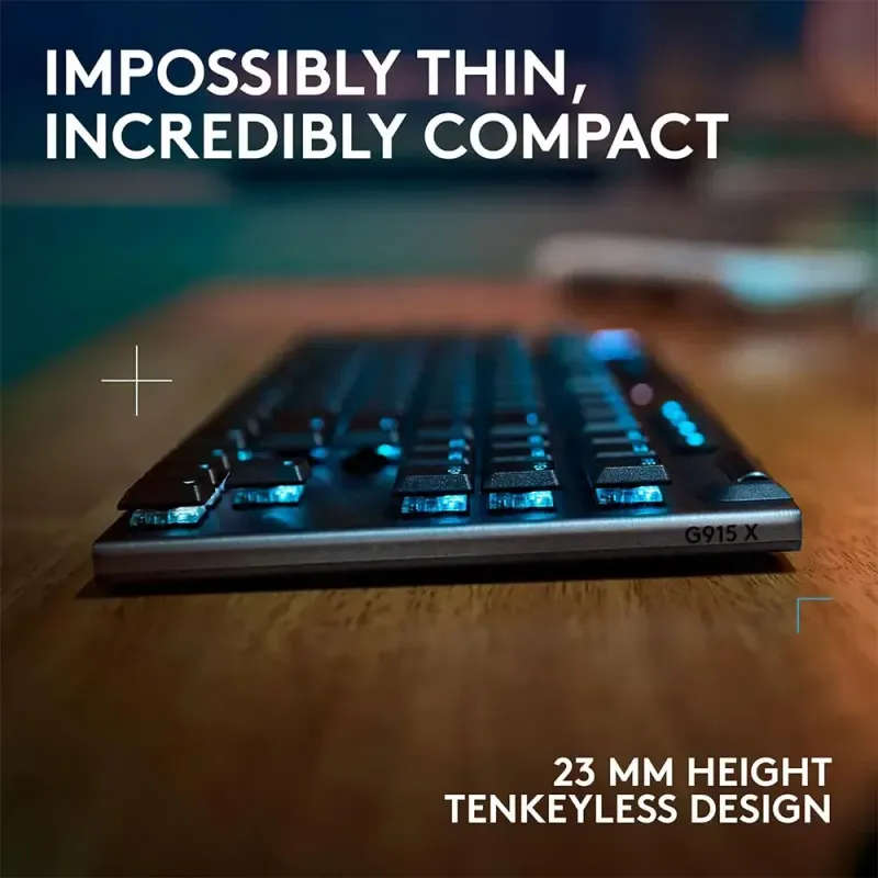 Logitech G915 X TKL Tenkeyless Wireless RGB Mechanical Gaming Keyboard  Black