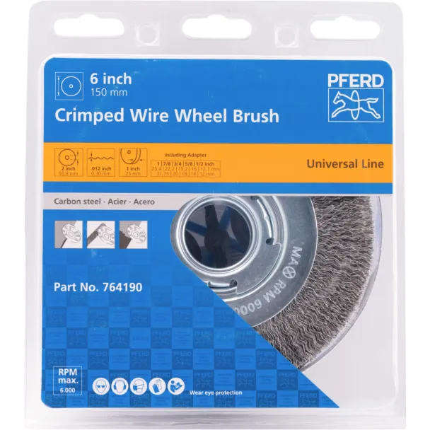 Multi-Hole Steel Wire Wheel Brush for Bench Grinders  150mm