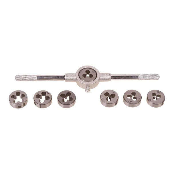 8-Piece Metric Die Set with Titanium Nitride Coated Alloy Steel Dies