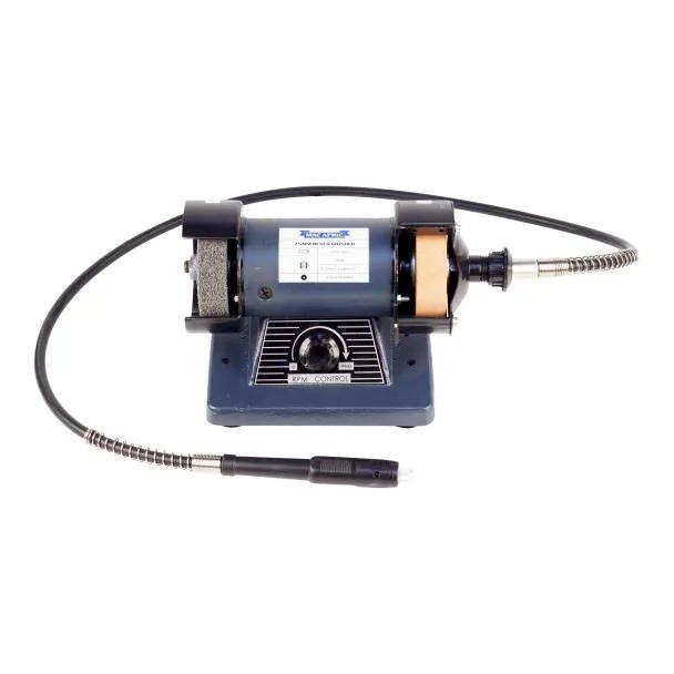 Multi-purpose Bench Grinder with Flexible Shaft and Dual Grinding Wheels