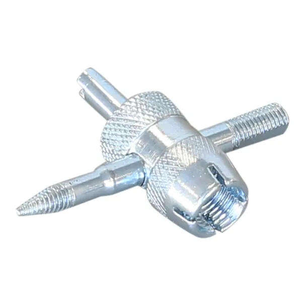 Compact 4-in-1 Valve Spanner  Multi-Size Tool for Industrial and Automotive Use