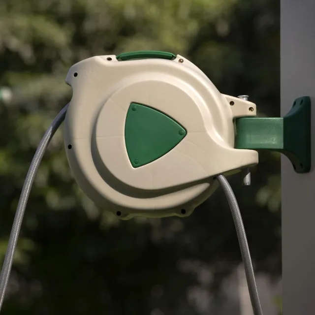 20M Garden Hose with Wall-Mountable Retractable Reel