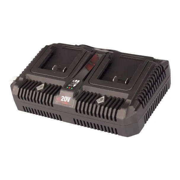 Dual Battery Charger for 20V Li-Ion Batteries  21.5V DC, 2200mA Output (Tool Only)