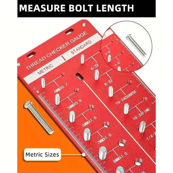 28-Piece Nut & Bolt Thread Checker  Metric & Imperial