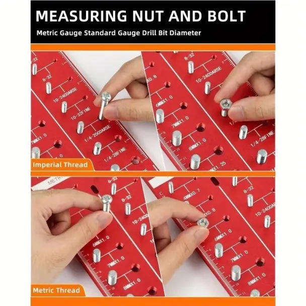 28-Piece Nut & Bolt Thread Checker  Metric & Imperial