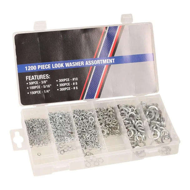 1200-Piece Lock Washer Assortment Kit  Stainless Steel