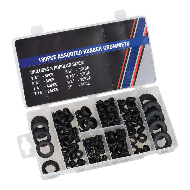 180PCS Rubber Grommet Set  Multi-Size Durable Protection