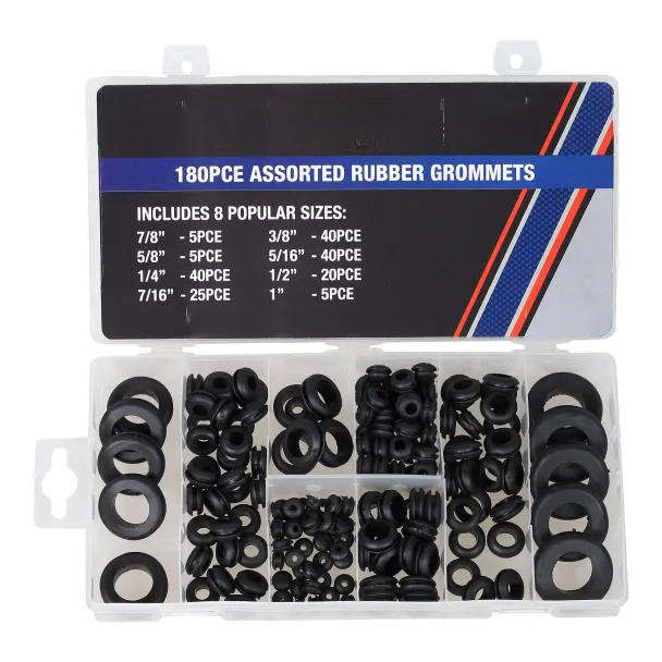 180PCS Rubber Grommet Set  Multi-Size Durable Protection