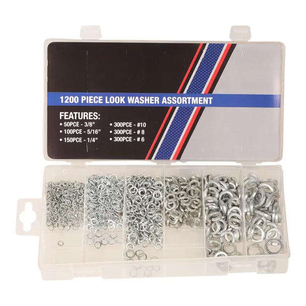 1200-Piece Lock Washer Assortment Kit  Stainless Steel
