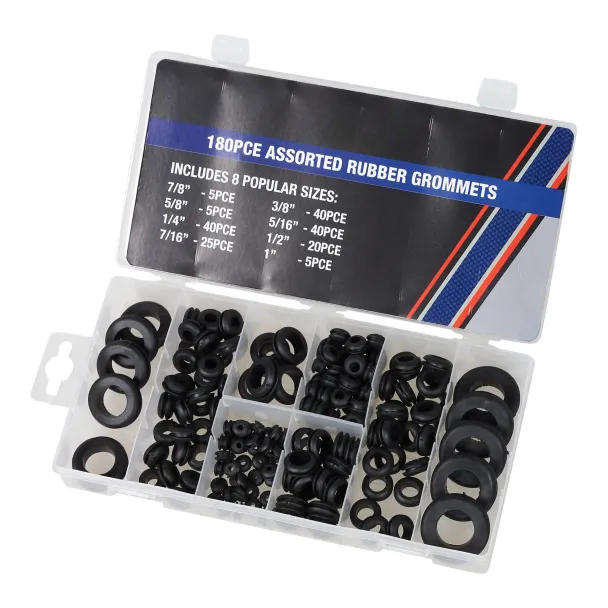 180PCS Rubber Grommet Set  Multi-Size Durable Protection