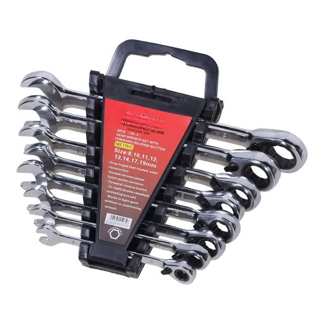 8 PCS Gear Wrench Set with Forward/Reverse Button