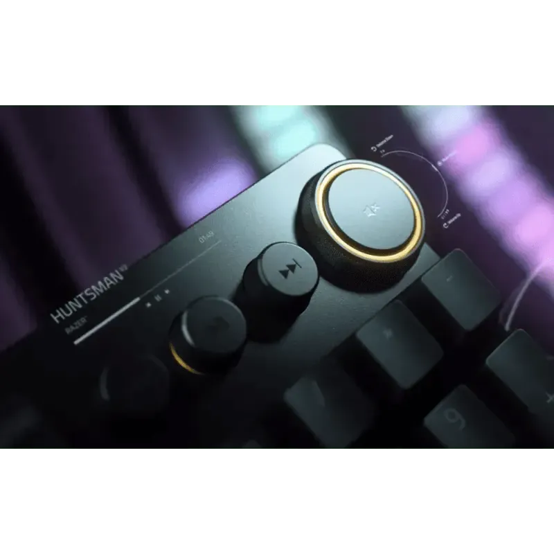 Razer Huntsman V2 Optical Gaming Keyboard  Clicky Purple Switches & HyperPolling Technology