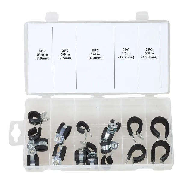 Rubber Insulated Clamp Set  20 Piece Mixed Sizes