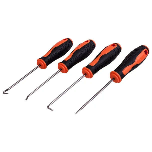 4-Piece Precision Pick & Hook Tool Set  Stainless Steel with Comfort Grip Handles