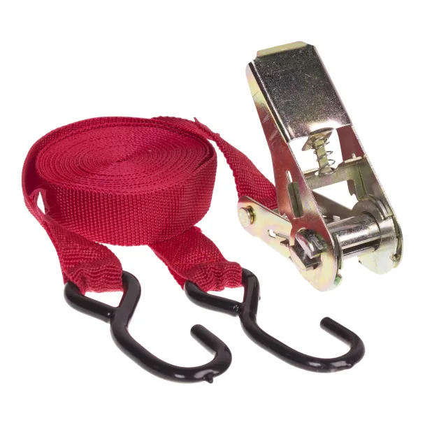 1" x 5M Cargo Lashing Strap with Ratchet & Hooks  900kg Load Limit