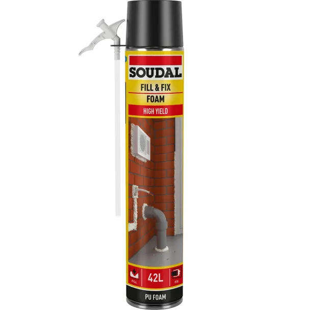 750ml Soudal Fill & Fix Expanding Foam  High-Yield Insulating Sealant